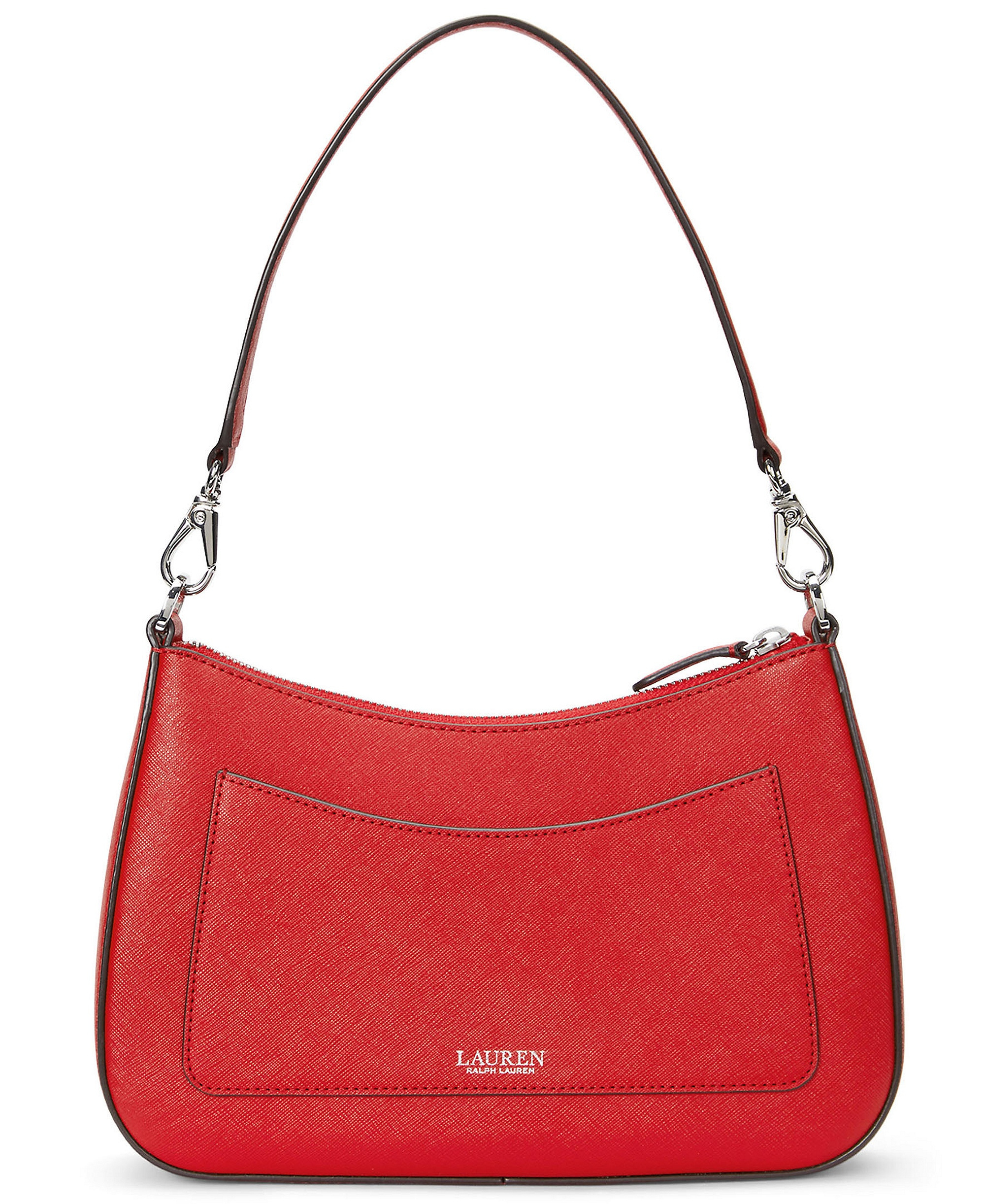 Lauren Ralph Lauren Crosshatch Leather Danni Small Shoulder Handbag - Red