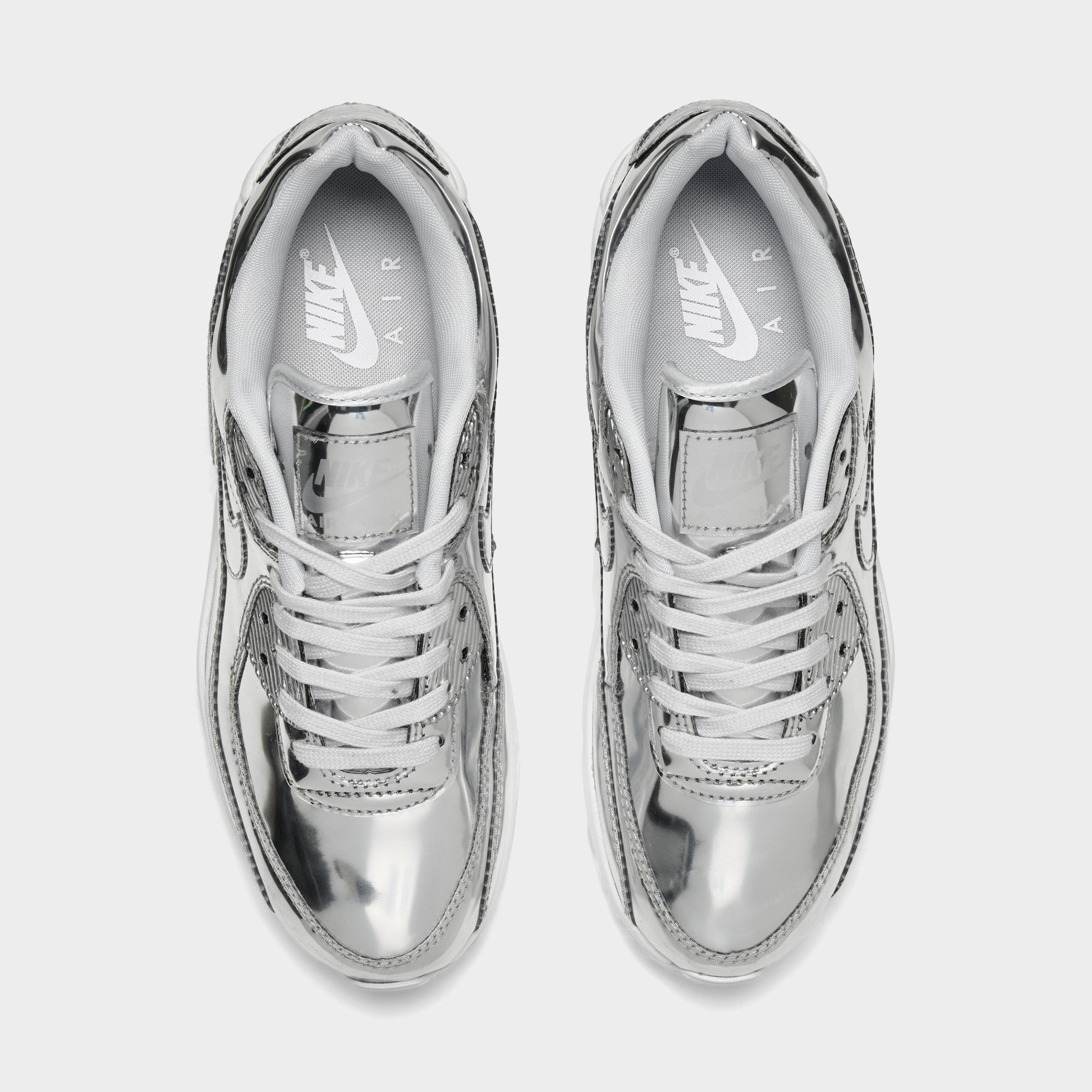 Women's Nithtke Air Max 90 SP Casual Shoes - Chrome/Pure Platinum/White - Top view