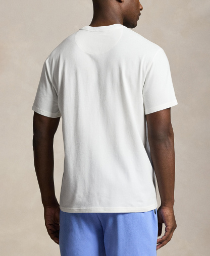 Polo Ralph Lauren Men's Crewneck Pajama T-Shirt - White/Harbor Island Blue Logo