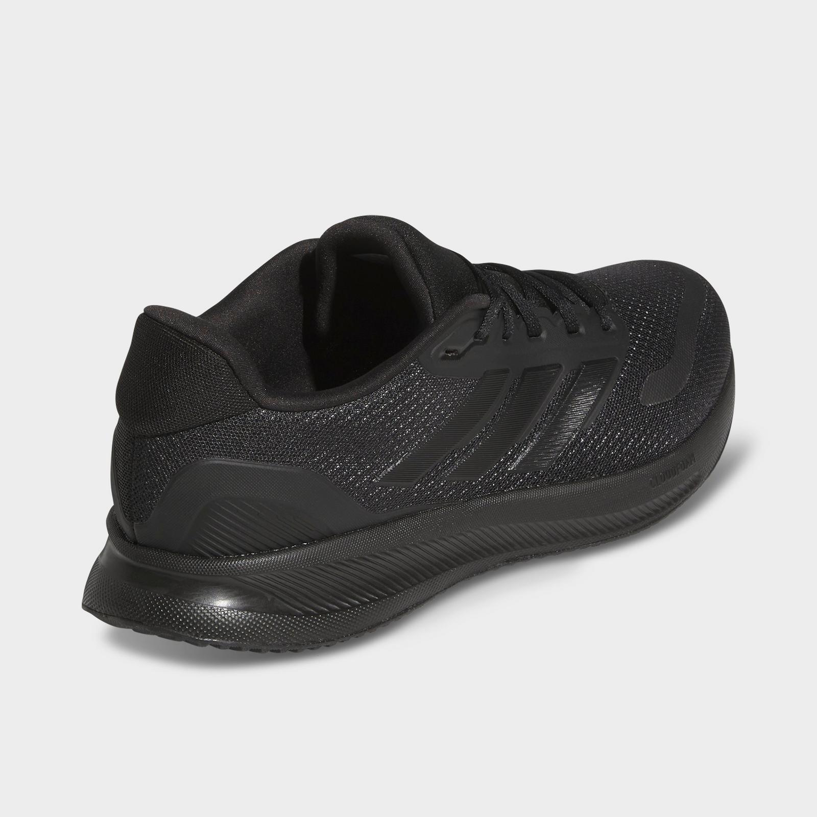 Men's adidas Runfalcon 5 Running Shoes (Wide Width) - Black/Black/White - view 4