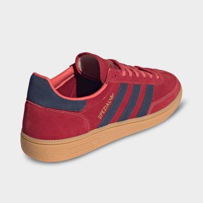 Men's adidas Originals Handball Spezial Casual Shoes - Part 1 - Team Victory Red/Night Indigo/Gum - Back view