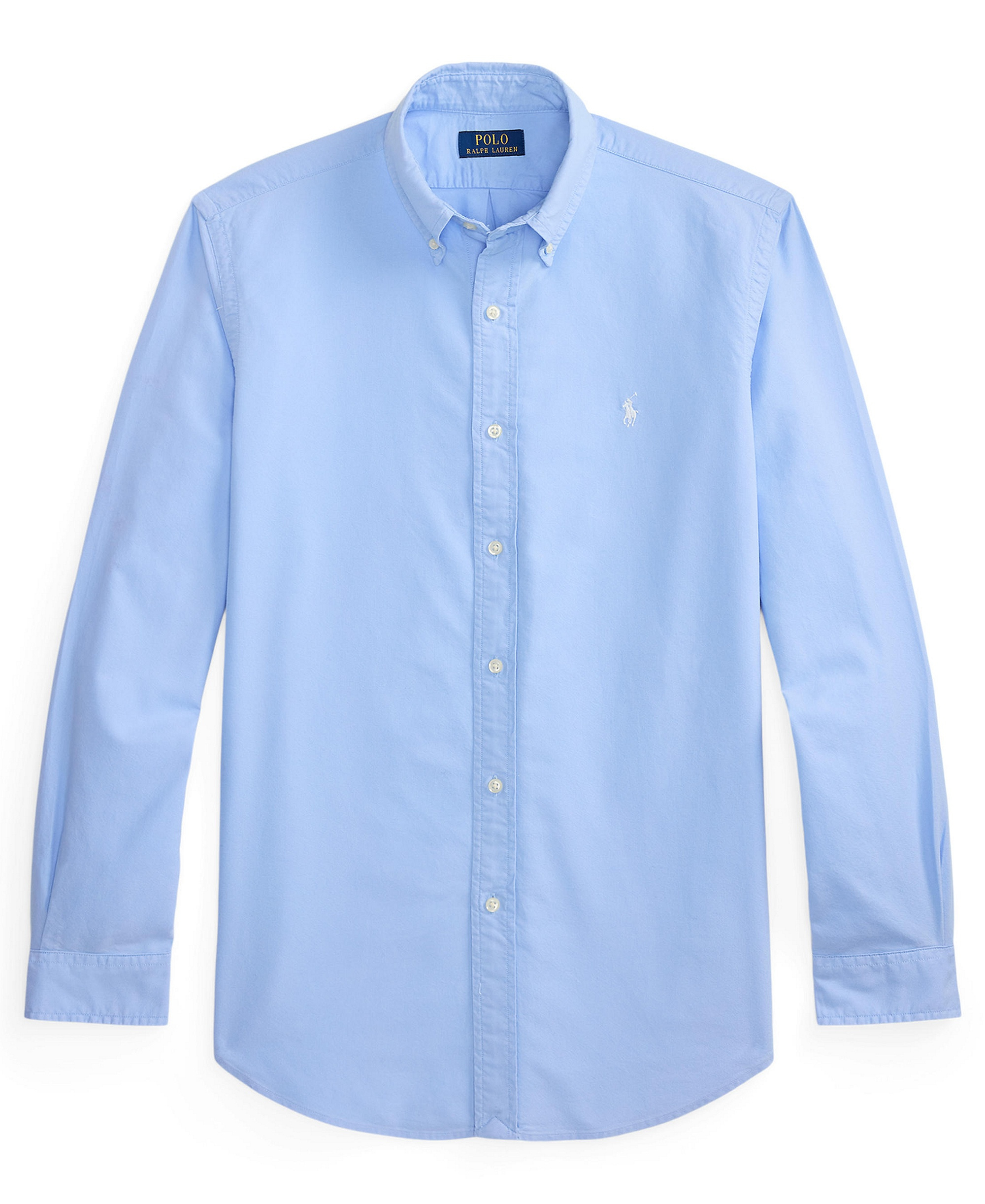 Polo Ralph Lauren Men's Garment-Dyed Oxford Shirt - AUSTIN BLUE W/WHITE PP