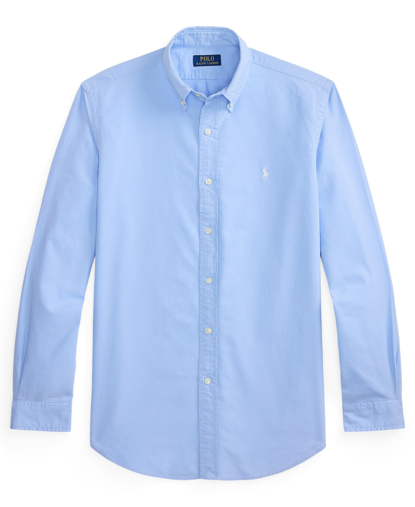 Polo Ralph Lauren Men's Garment-Dyed Oxford Shirt - AUSTIN BLUE W/WHITE PP
