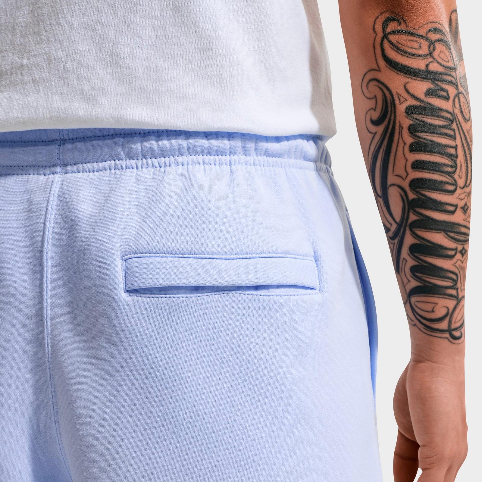 Men's Nike Club Fleece Swoosh Graphic Shorts - Hydrogen Blue/Hydrogen Blue/White