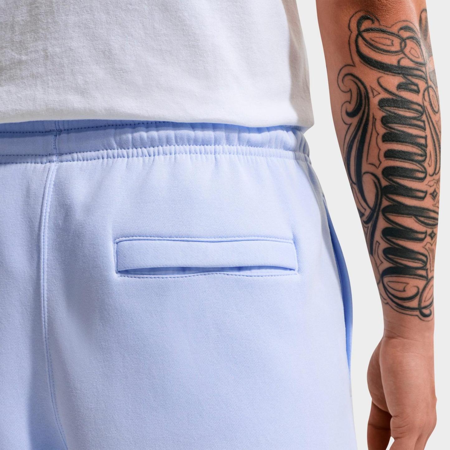 Men's Nike Club Fleece Swoosh Graphic Shorts - Hydrogen Blue/Hydrogen Blue/White