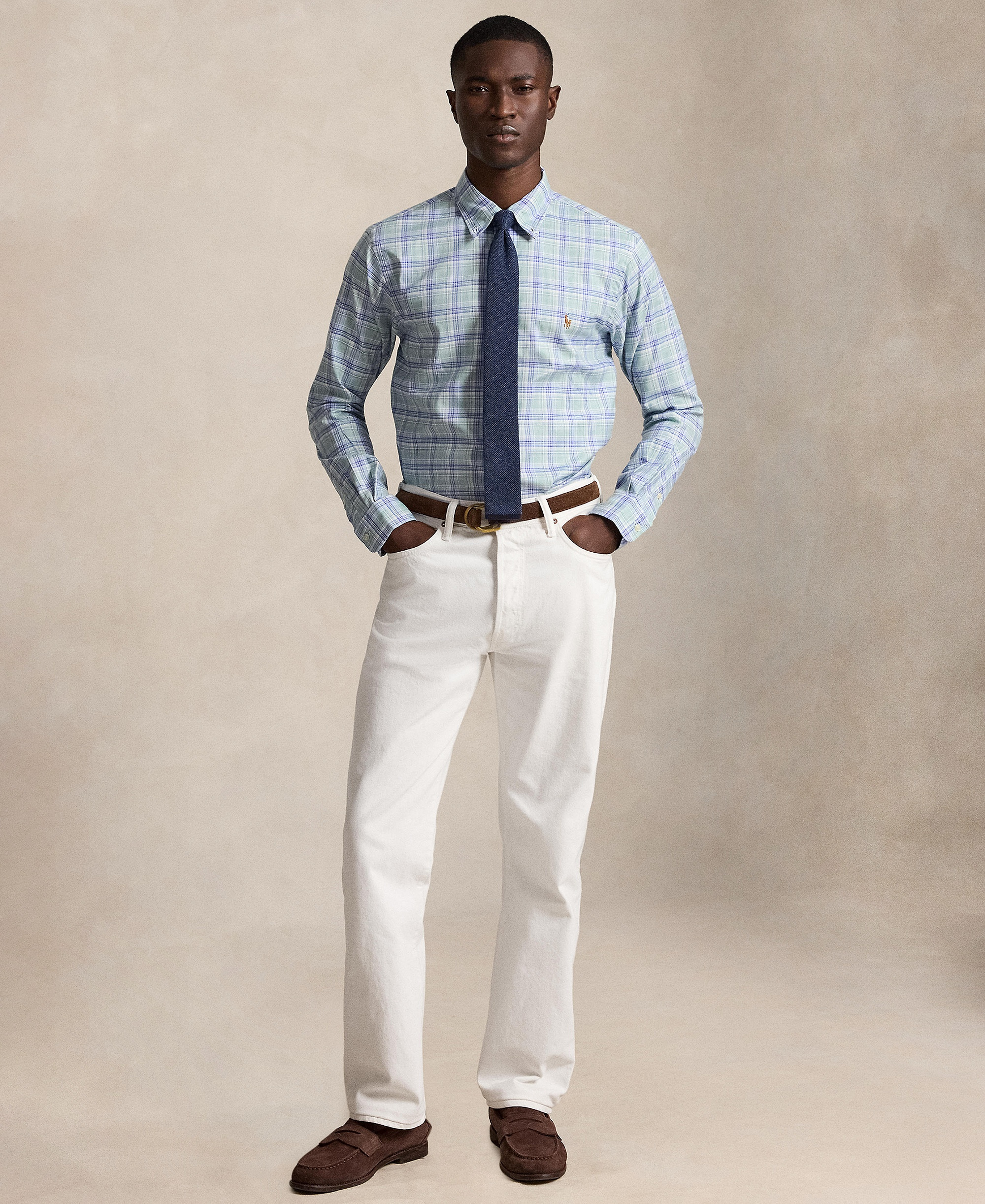 Polo Ralph Lauren Men's Classic-Fit Performance Oxford Shirt - Blue Green Multi
