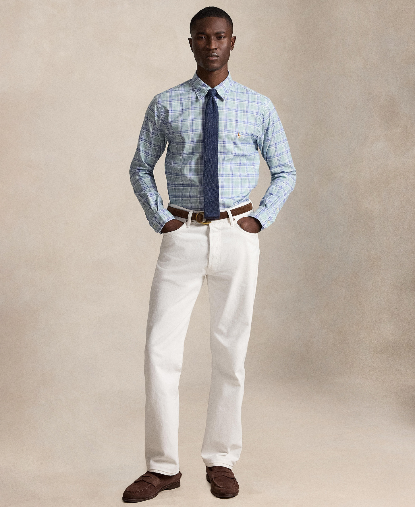 Polo Ralph Lauren Men's Classic-Fit Performance Oxford Shirt - Blue Green Multi