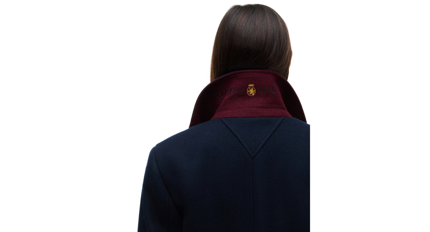 Tommy Hilfiger Women's American Icons Double-Breasted Wool-Blend Peacoat, Macy's Exclusive - Dark Blue