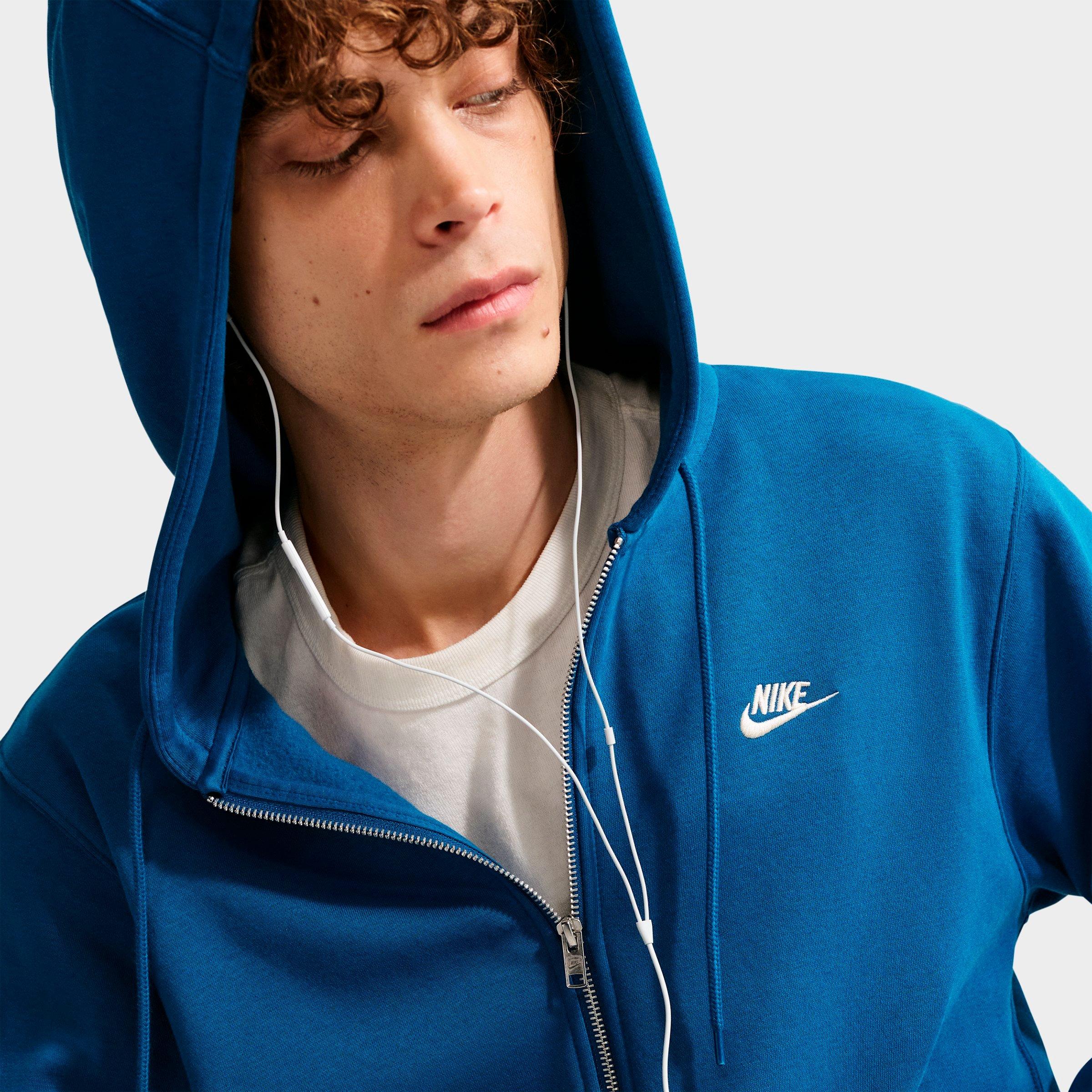Men's Nithtke Club Fleece Embroidered Premium Full-Zip Hoodie - Part 1 - Court Blue/Court Blue/Light Khaki