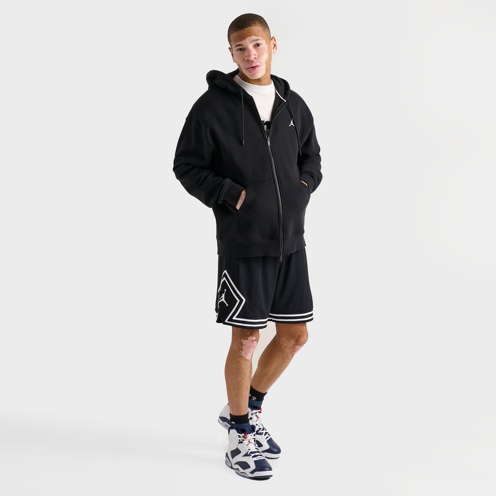 Men's Jordan Sport Dri-FIT Mesh Diamond Shorts - Black/White/White - view 2