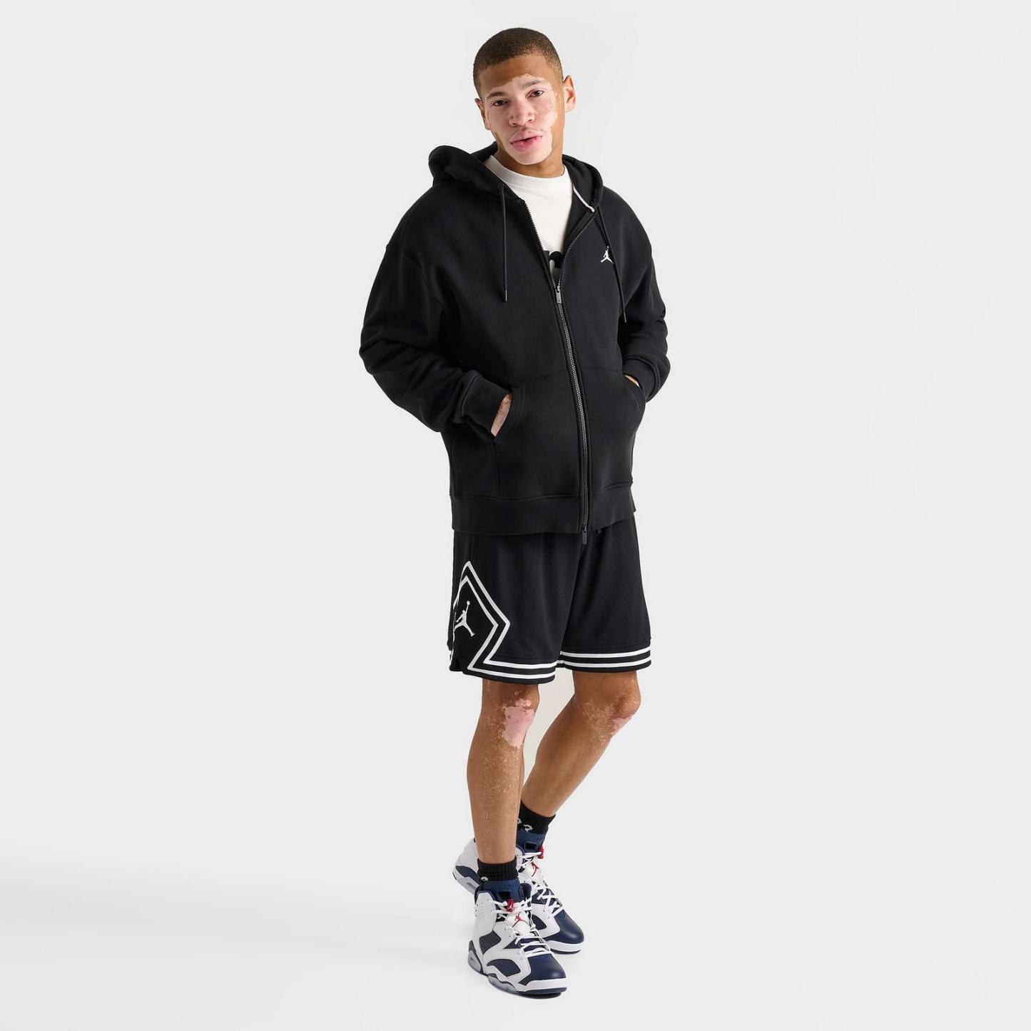 Men's Jordan Sport Dri-FIT Mesh Diamond Shorts - Black/White/White - view 2