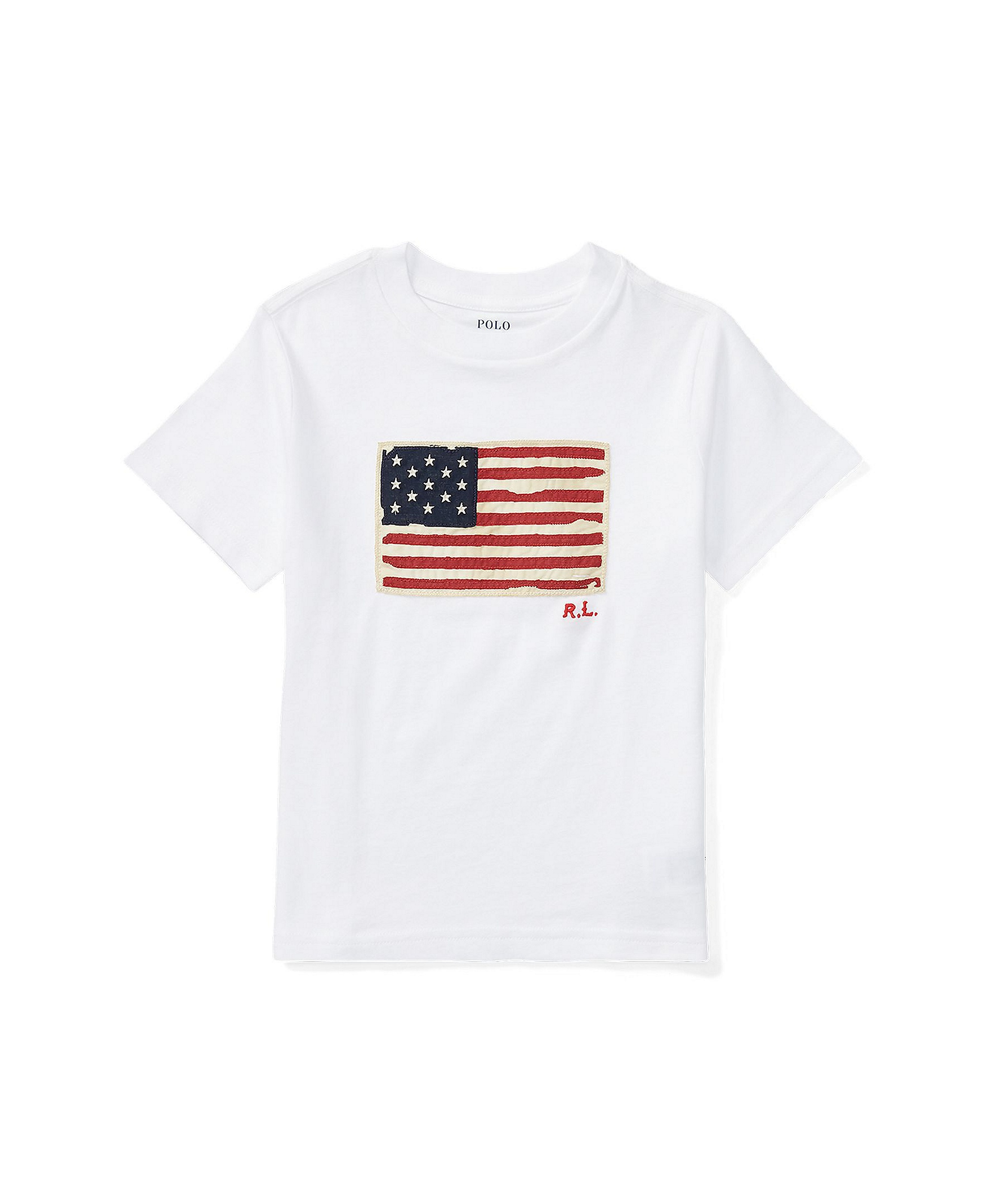 Polo Ralph Lauren Boys' 8-20 Flag Cotton Jersey Tee - White
