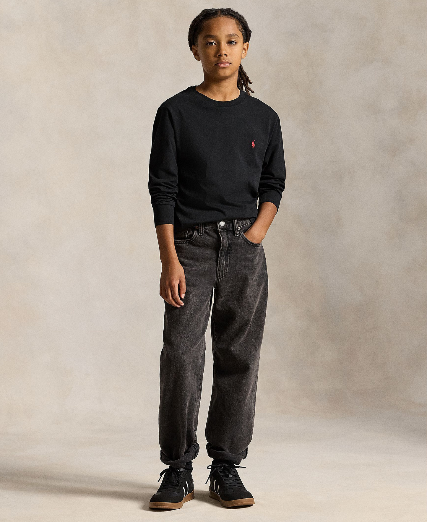 Polo Ralph Lauren Boys' 8-20 Cotton Jersey Long-Sleeve T-shirt - RL Black