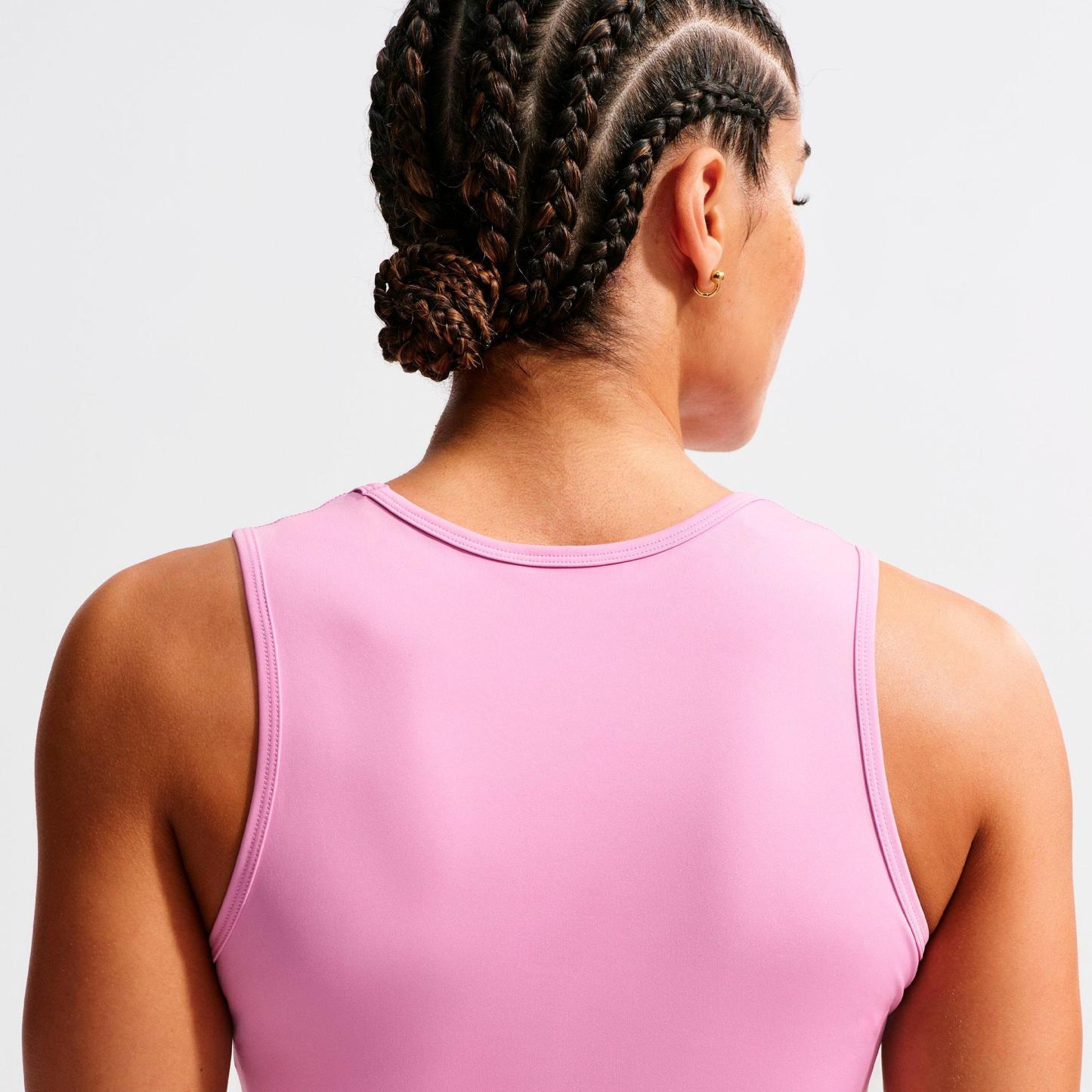 Women's Nithtke Pro Dri-FIT Crop Tank - Light Magenta/White