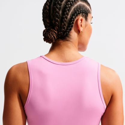 Women's Nithtke Pro Dri-FIT Crop Tank - Light Magenta/White