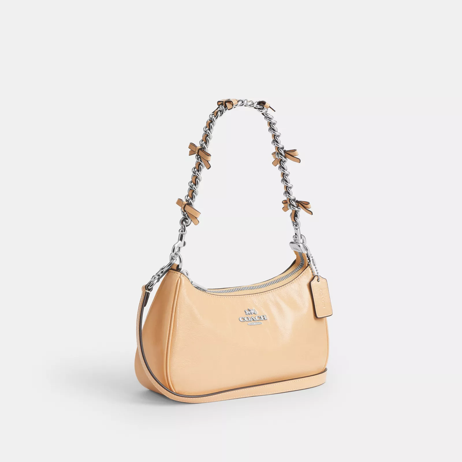 Teri Shoulder Bag With Bows - Silver/Light Sand - view 6