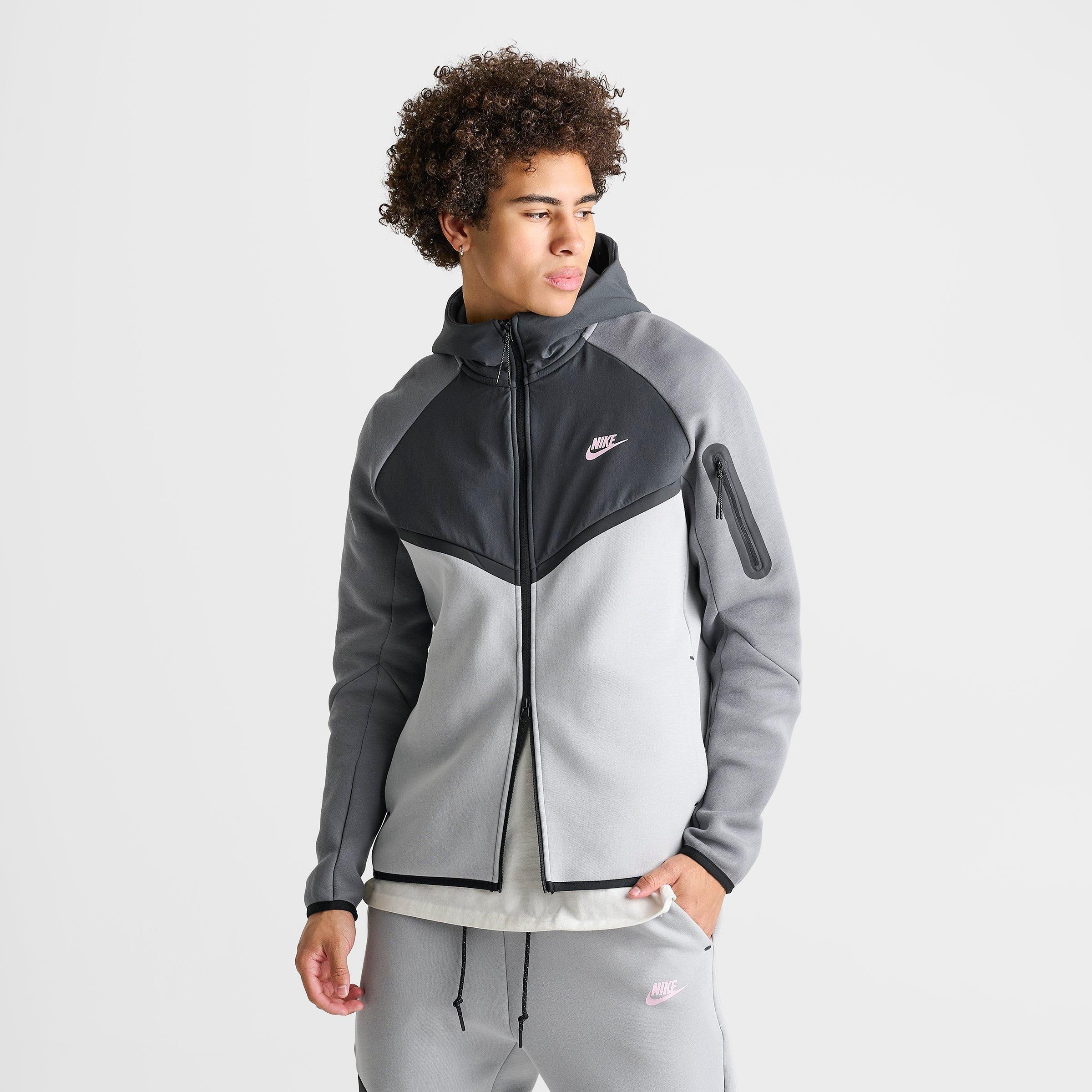 Men's Nithtke Tech Fleece Windrunner Full-Zip Jacket - Light Smoke Grey/Anthracite/Pink Foam