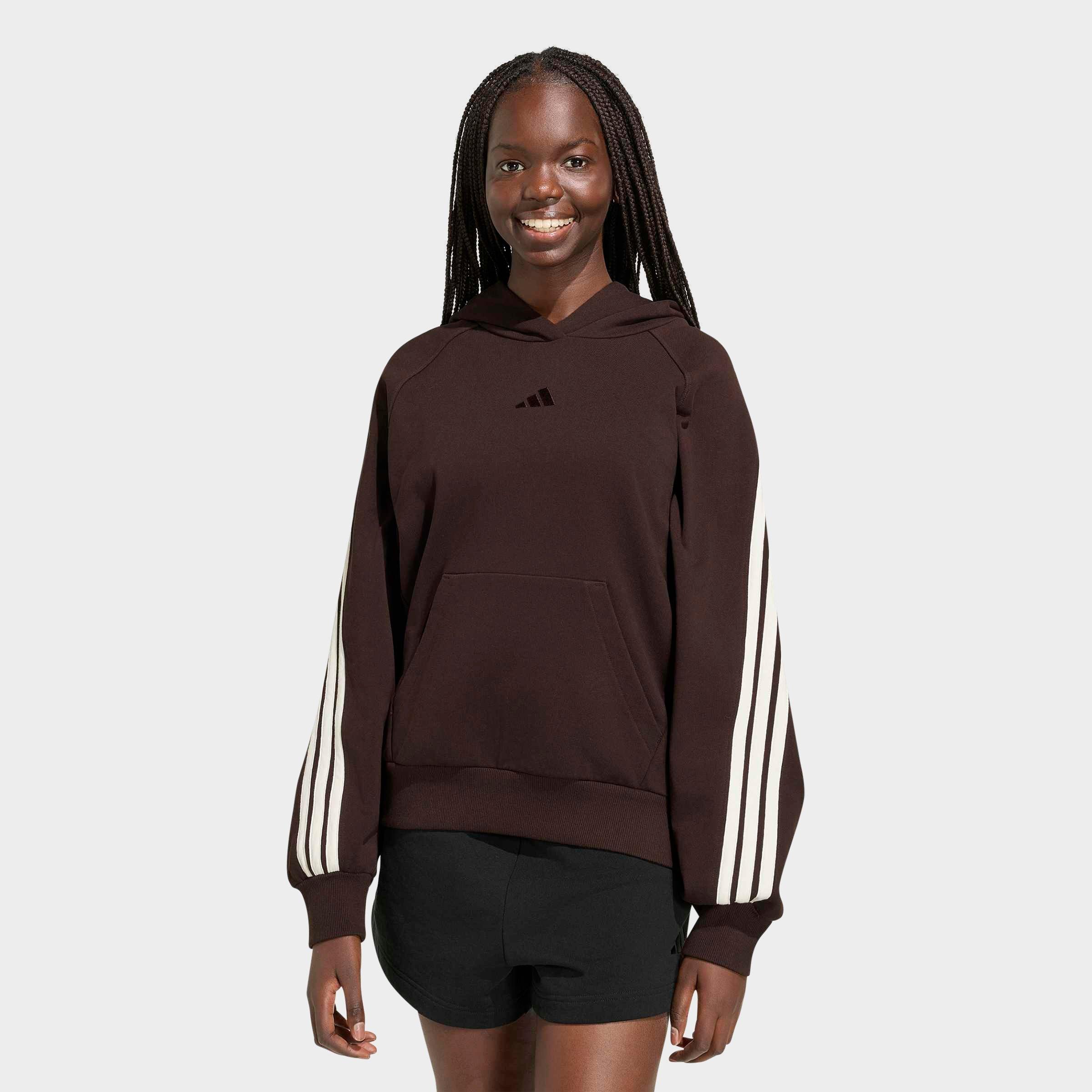 Women's adidas Sportswear Kit 3-Stripes Hoodie - Aurora Coffee/Off White/Off White