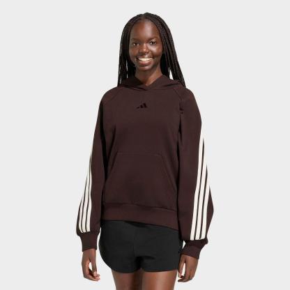 Women's adidas Sportswear Kit 3-Stripes Hoodie - Aurora Coffee/Off White/Off White