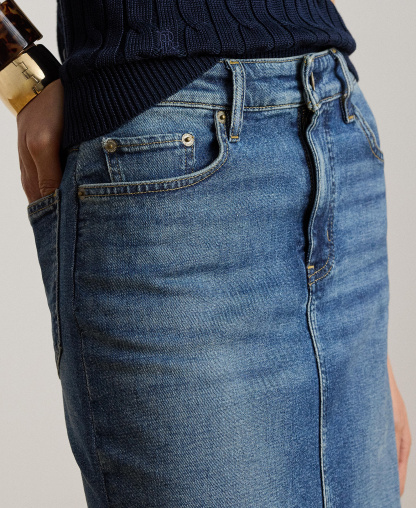 Lauren Ralph Lauren Women's Denim Pencil Skirt - Atlantic Blue Wash
