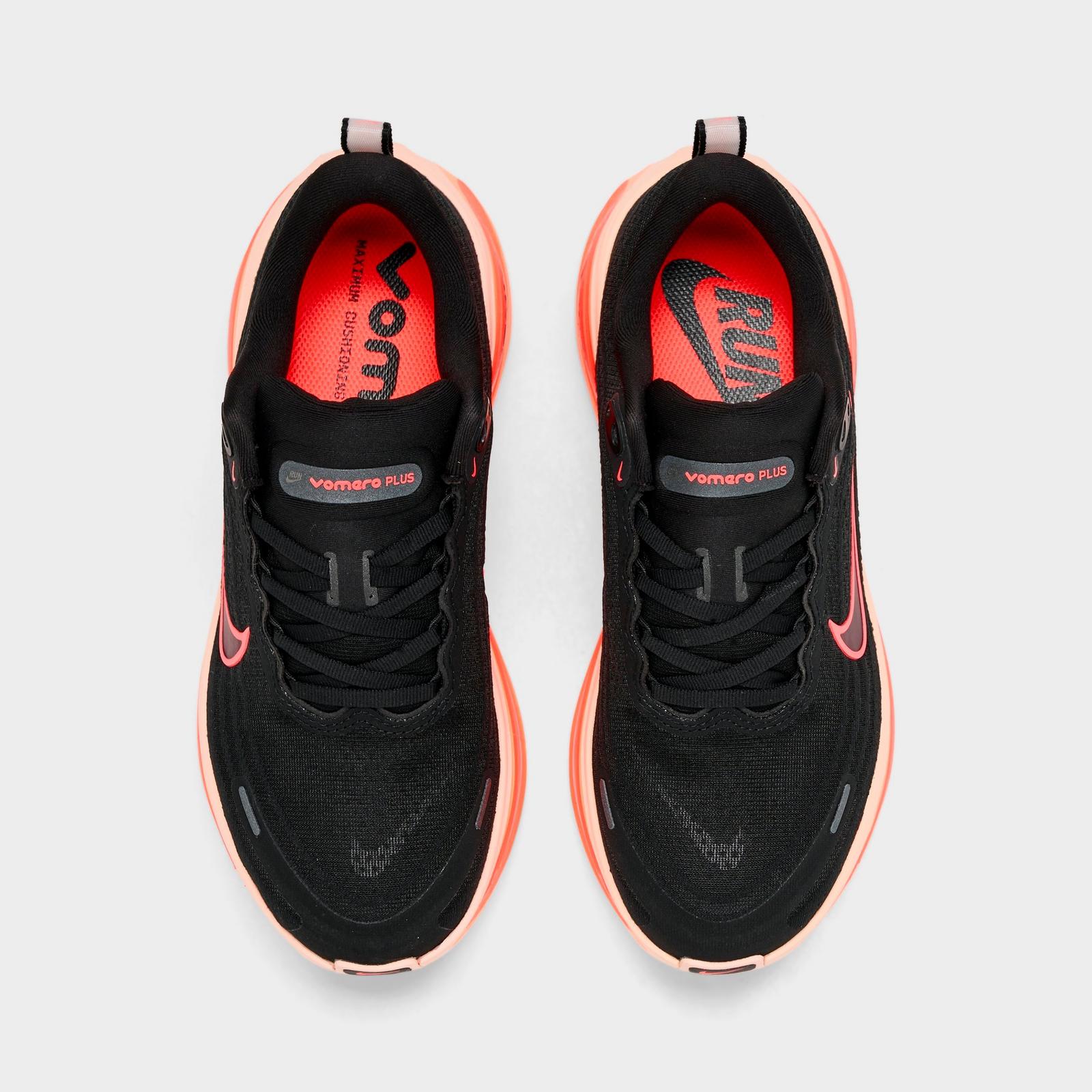 Women's Nike Vomero Plus Running Shoes - Black/Washed Coral/Bright Mango/Hot Lava