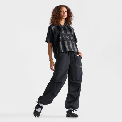 Women's Nike Sportswear Striped Oversized Jersey - Black/Black/Black/Chalk