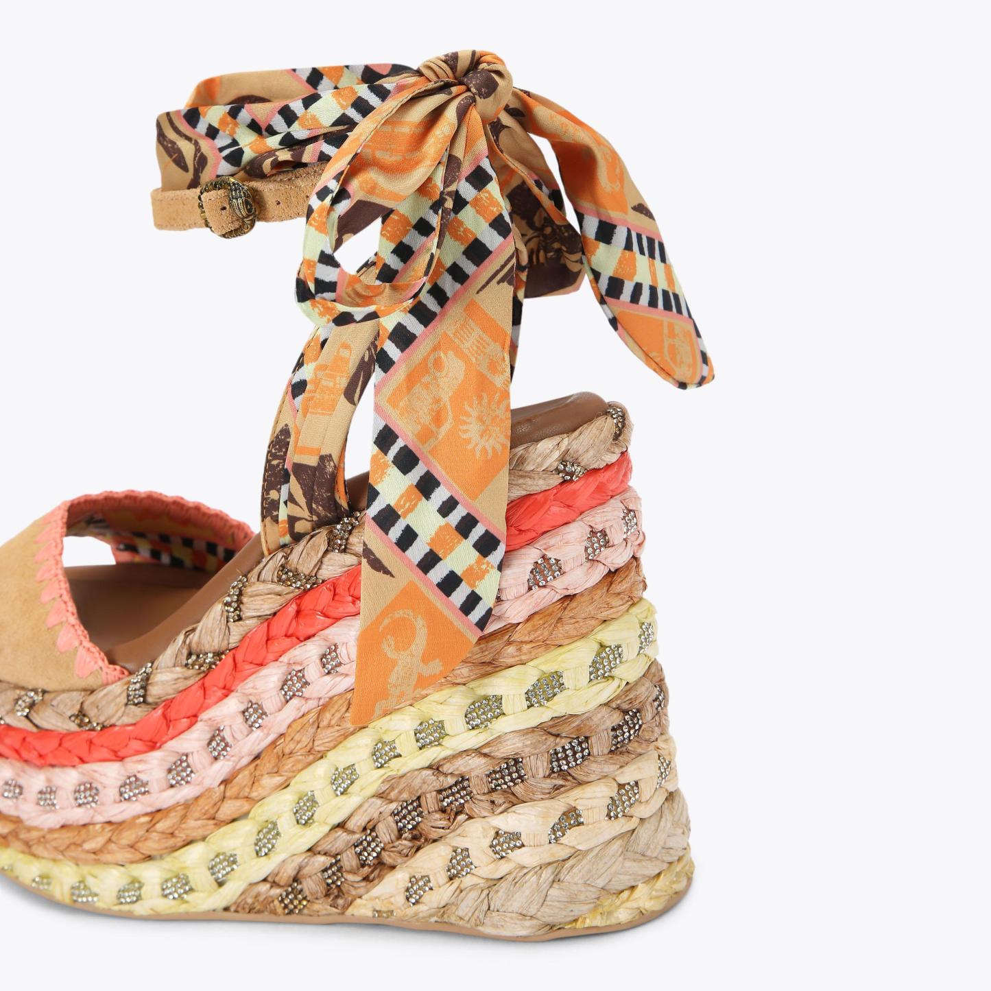 Kurt Geiger London Chelsea Scarf Wedge Heel - Yellow - view 4