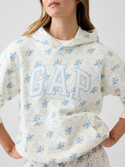 Relaxed Gap Logo Hoodie - Blue bow print