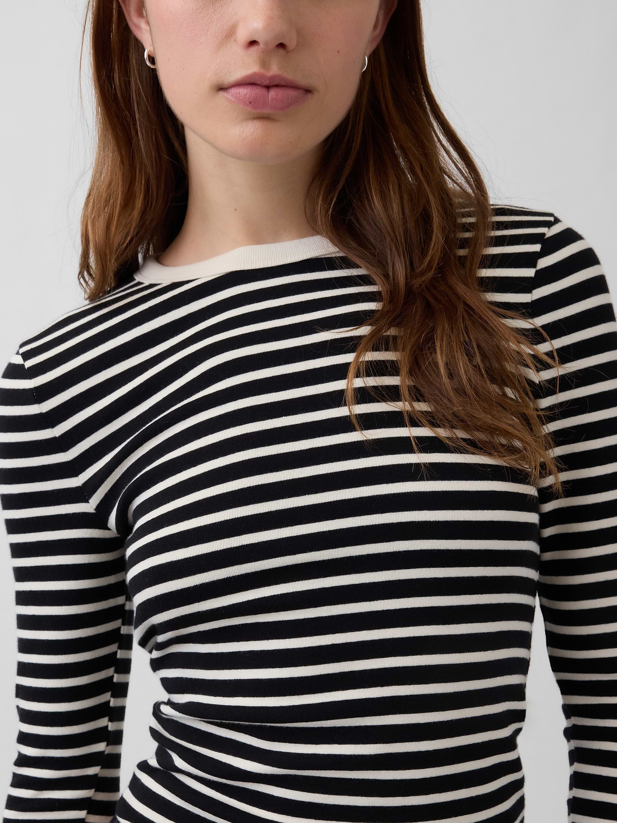 Modern Crewneck T-Shirt - Black & white stripe