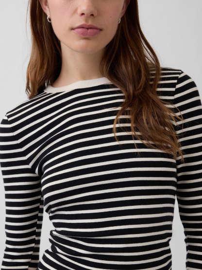 Modern Crewneck T-Shirt - Black & white stripe