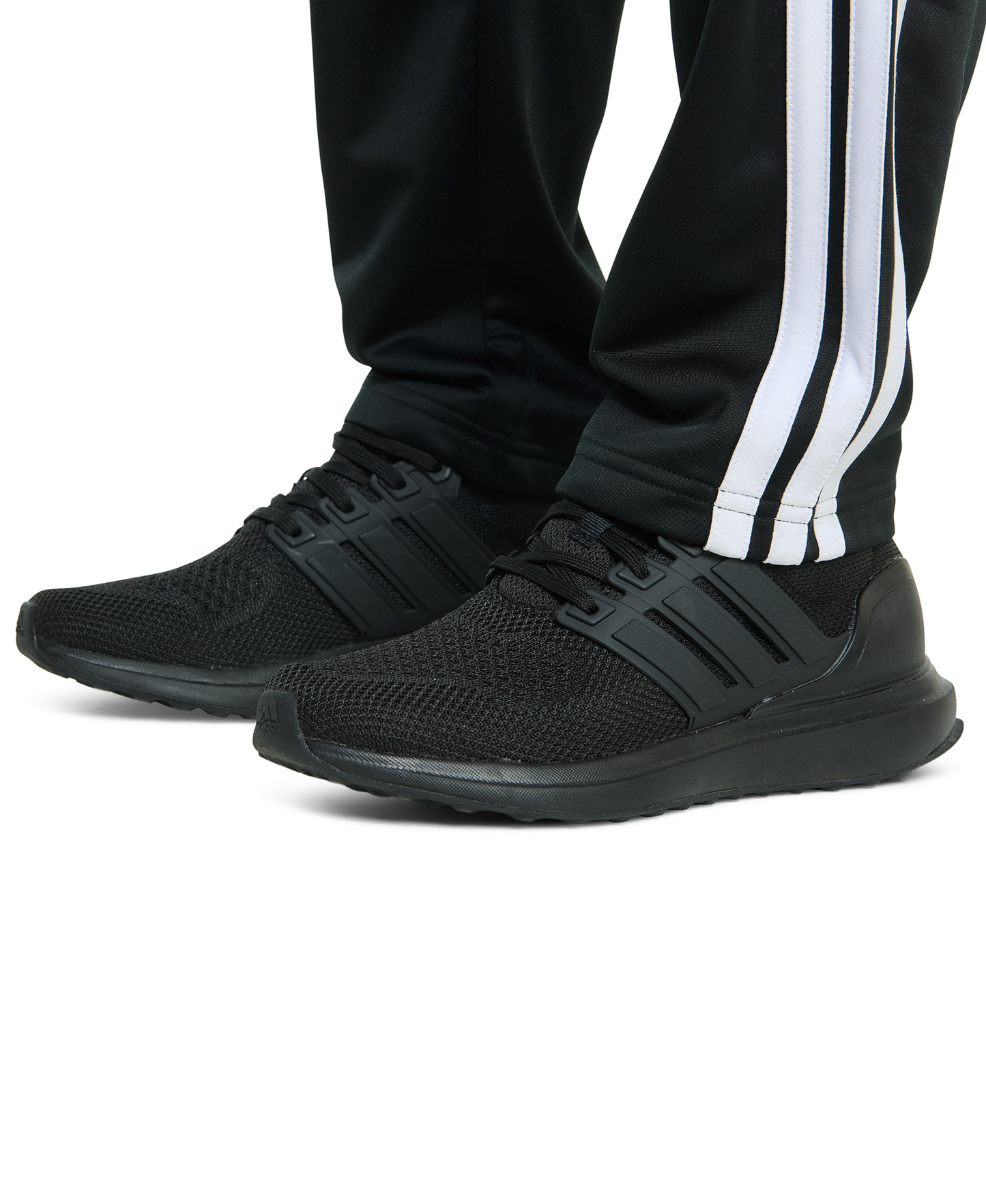 adidas Boys' 8-20 Elastic Waistband Essential 3-Stripe Straight Leg Pants - Black