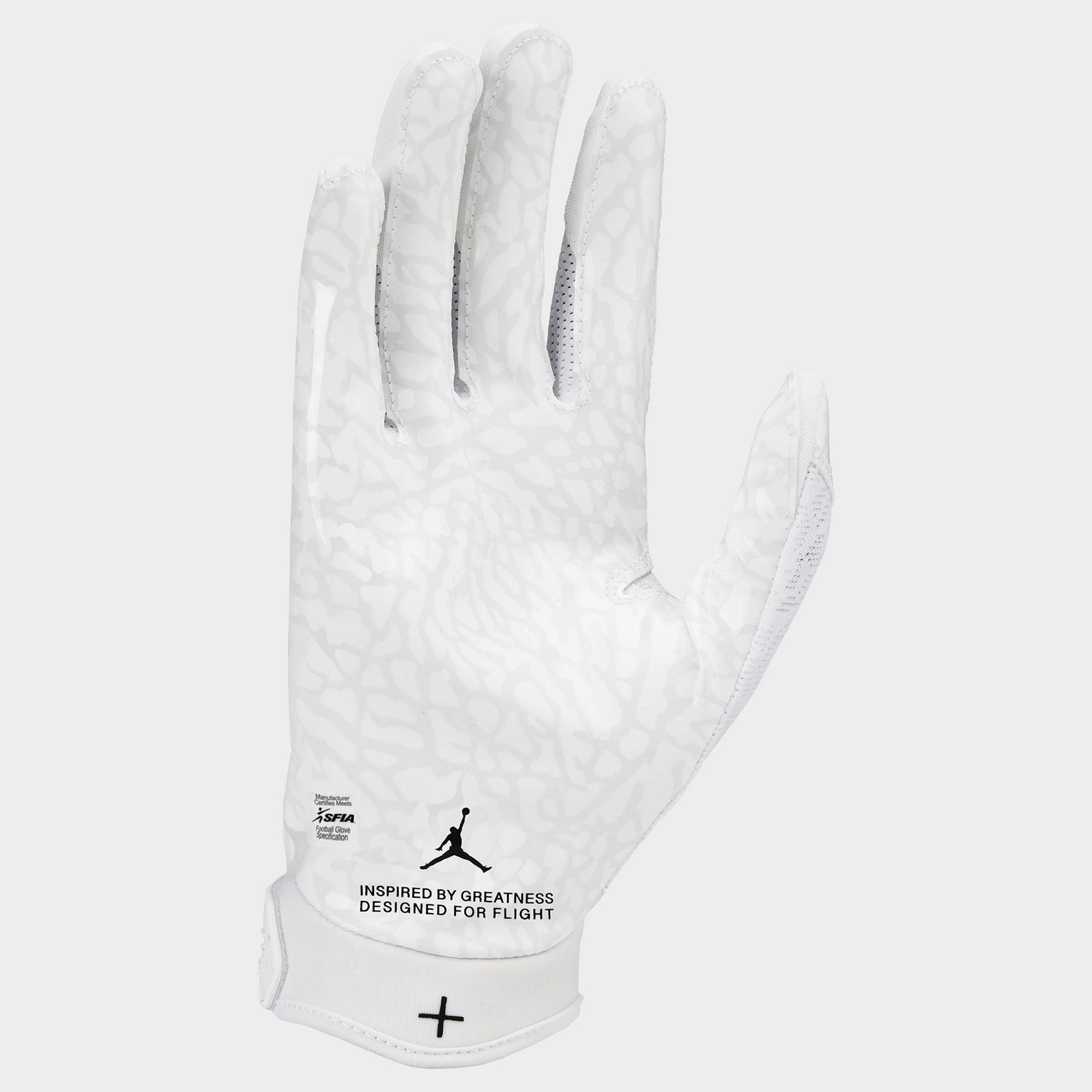 Jordan Fly Lock Football Gloves - White/White/Black - view 2