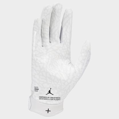 Jordan Fly Lock Football Gloves - White/White/Black - view 2