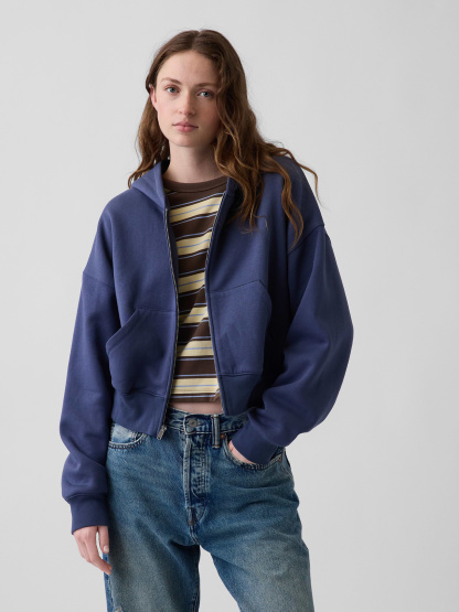 VintageSoft Wedge Zip Hoodie - Sargassus blue