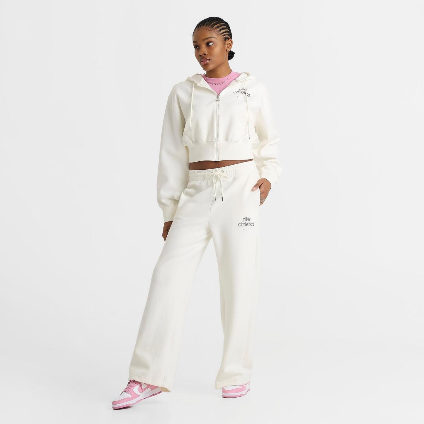 Women's Nike Sportswear Phoenix Fleece High-Waisted Wide-Leg Jogger Pants - Sail