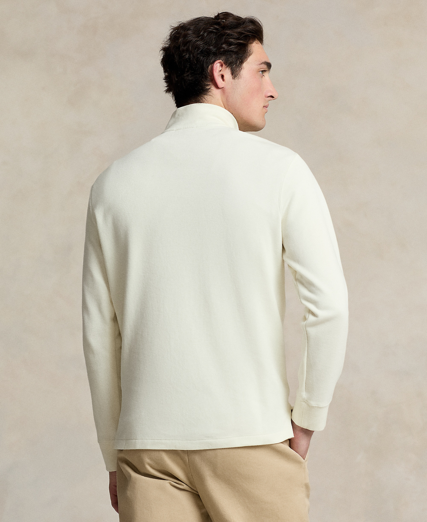 Polo Ralph Lauren Men's Estate-Rib Cotton Quarter-Zip Sweater - Parchment Cream