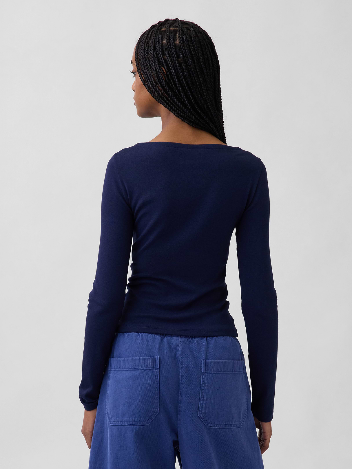 Modern Boatneck T-Shirt - Navy blue