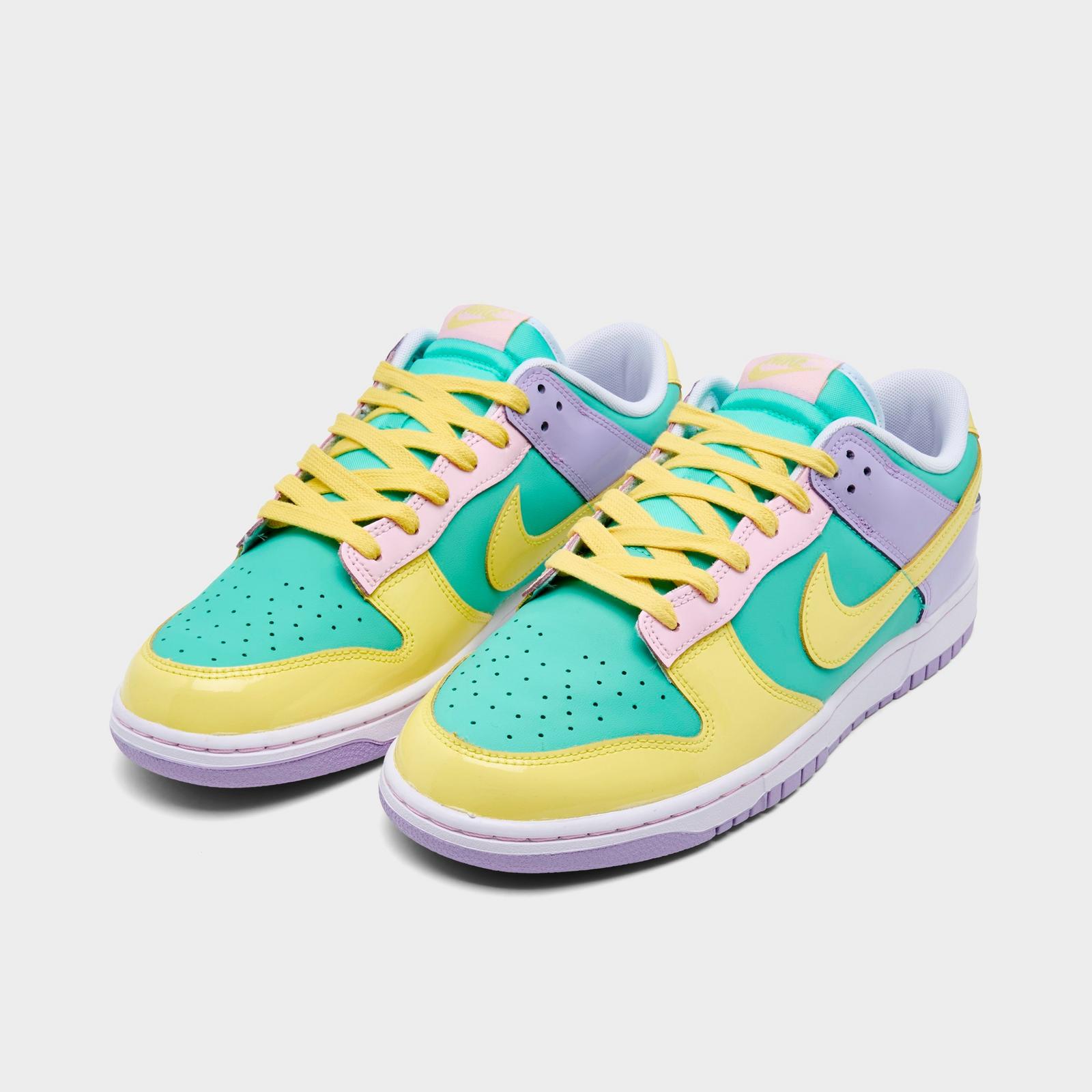 Men's Nike Dunk Low Retro SE Casual Shoes - Emerald Rise/Hydrangeas/White/Yellow Pulse