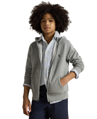 Polo Ralph Lauren 8-20 Boys' Cotton Fleece Zip Up Hoodie - Dark Sport Heather
