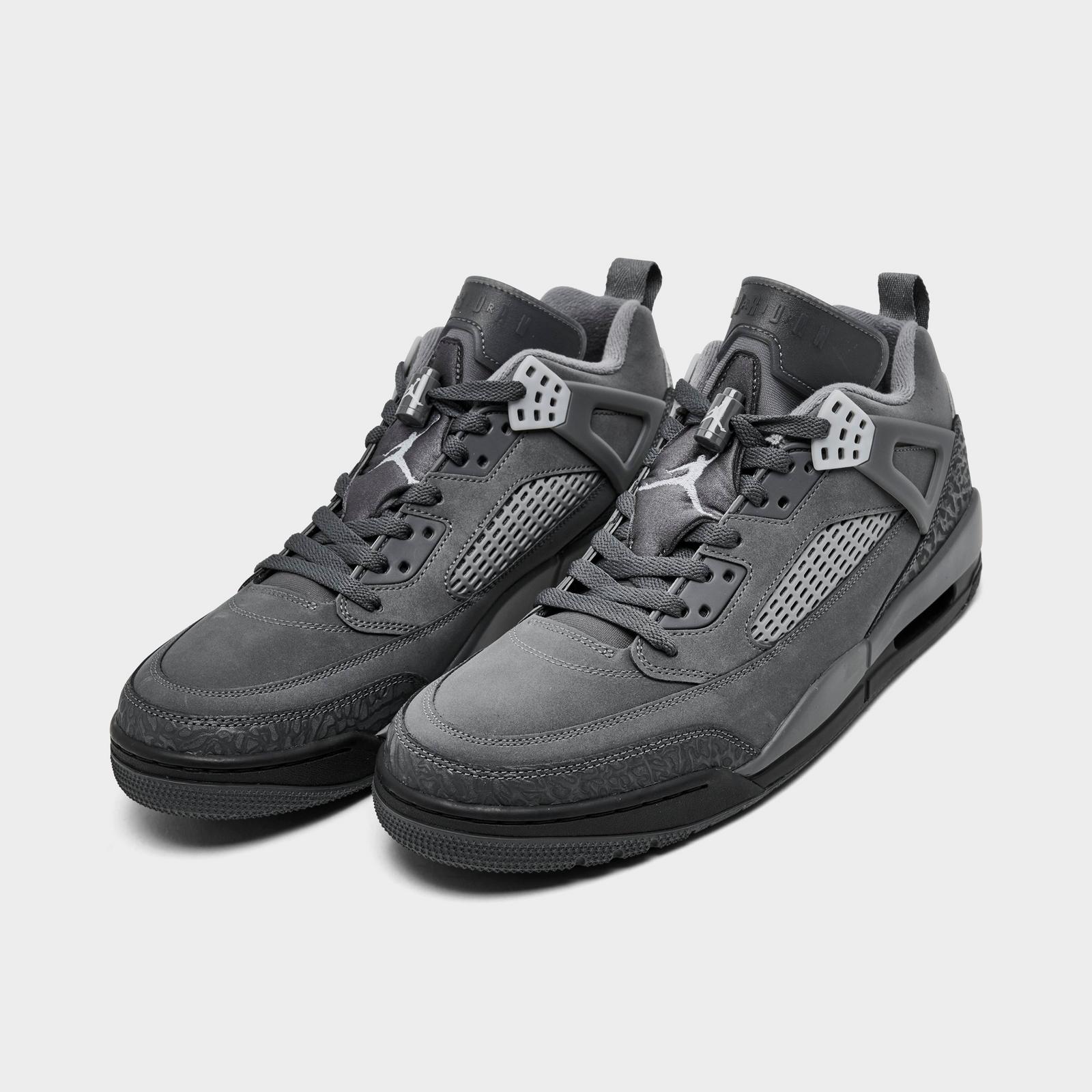 Men's Jordan Spizike Low Casual Shoes - Dark Grey/Black/Aura/Smoke Grey - Left shoe facing left. Outside of the shoe. - view 2
