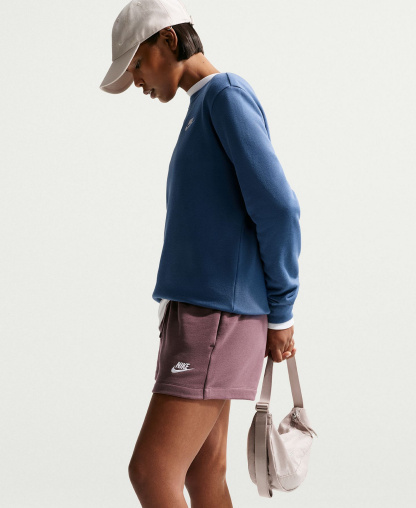 Nike Women's Sportswear Club Fleece Mid-Rise Shorts - Tattoo/White