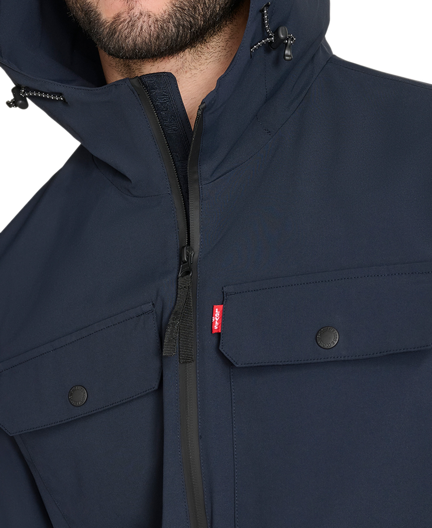 Levi's Men's Hooded Rain Jacket - Navy