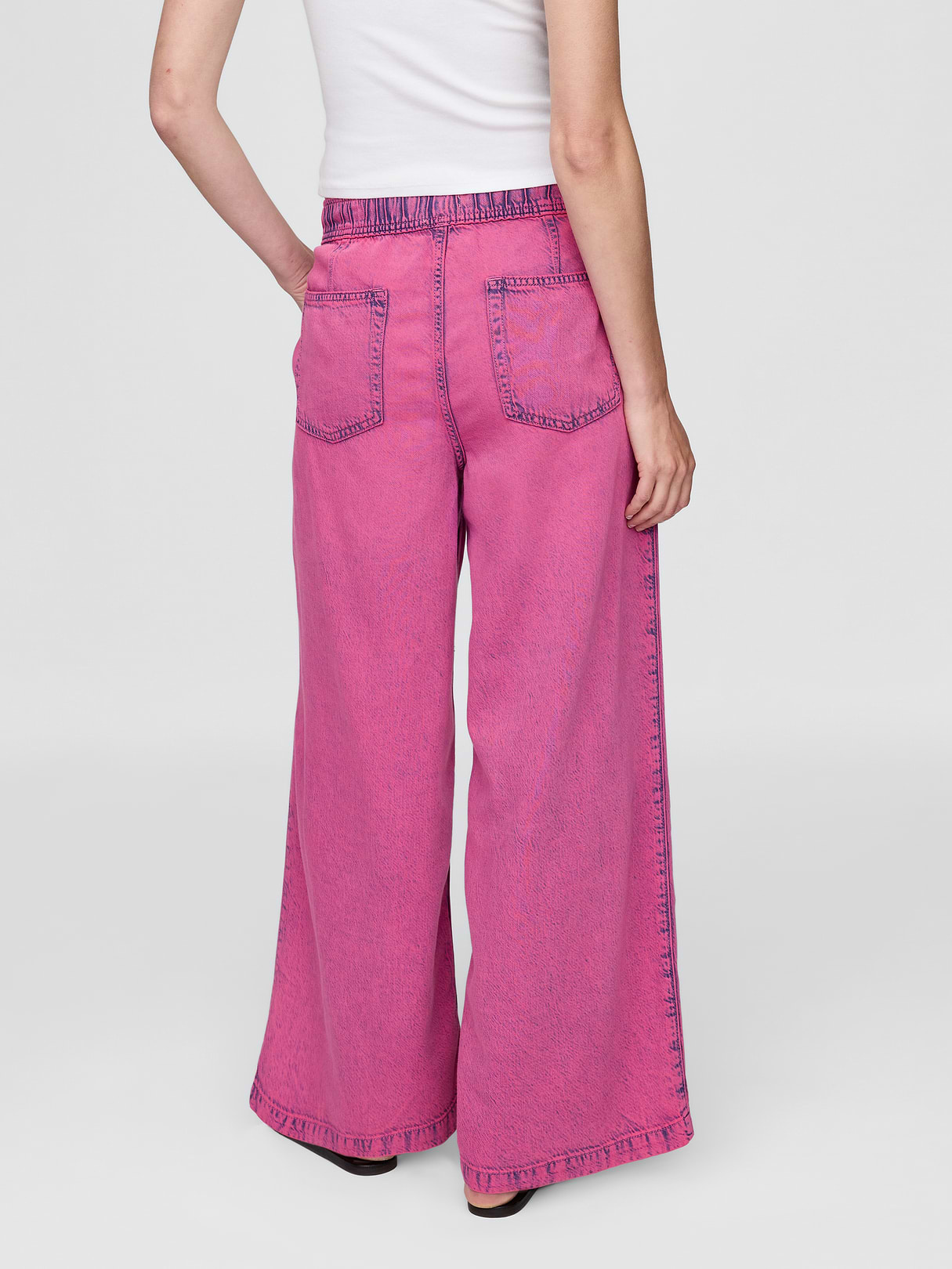 Mid Rise UltraSoft Easy Baggy Jeans - Pink rinse