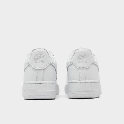 Big Kids' Nithtke Air Force 1 Low Casual Shoes - White/White - Back view
