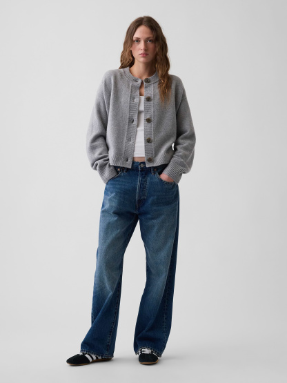 CashSoft Oversized Chunky Cardigan - Heather grey