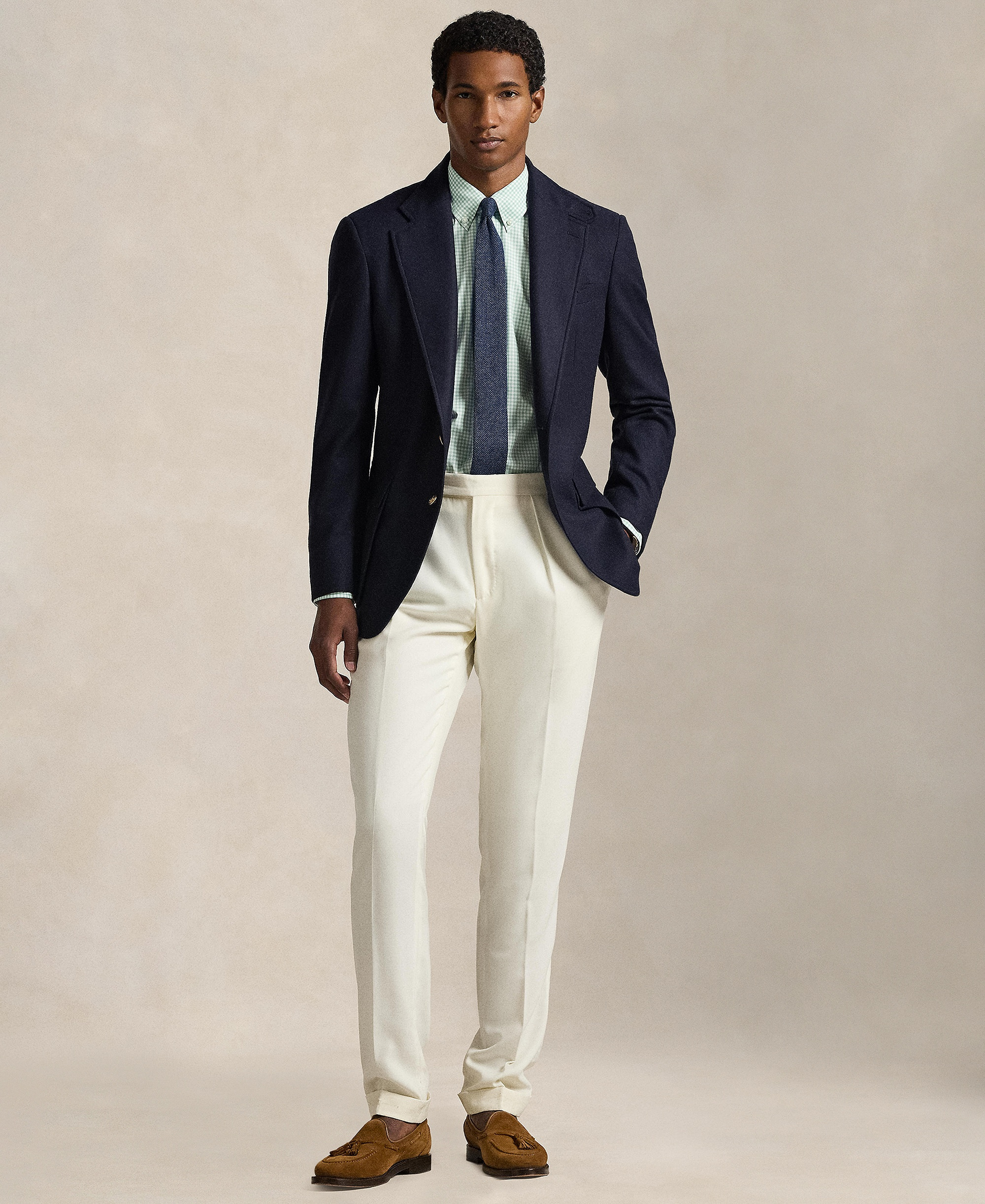 Polo Ralph Lauren Men's Slim-Fit Stretch Shirt - Essex Green White