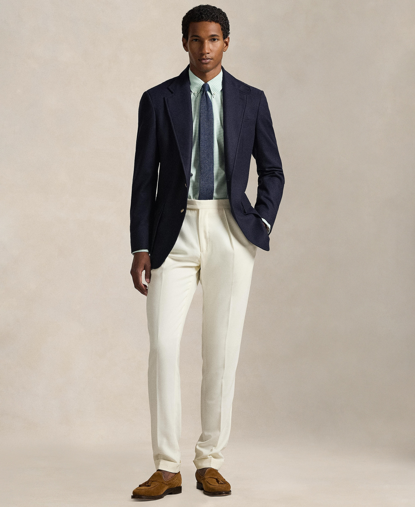 Polo Ralph Lauren Men's Slim-Fit Stretch Shirt - Essex Green White