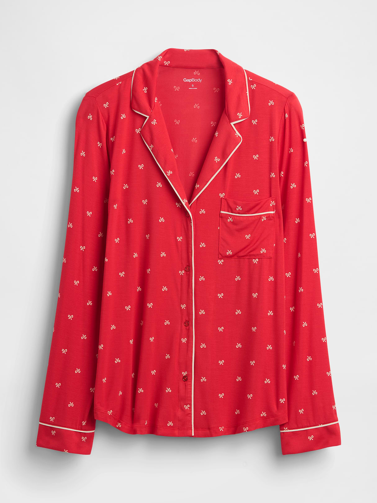 SoftMade Modal PJ Top - Red bows