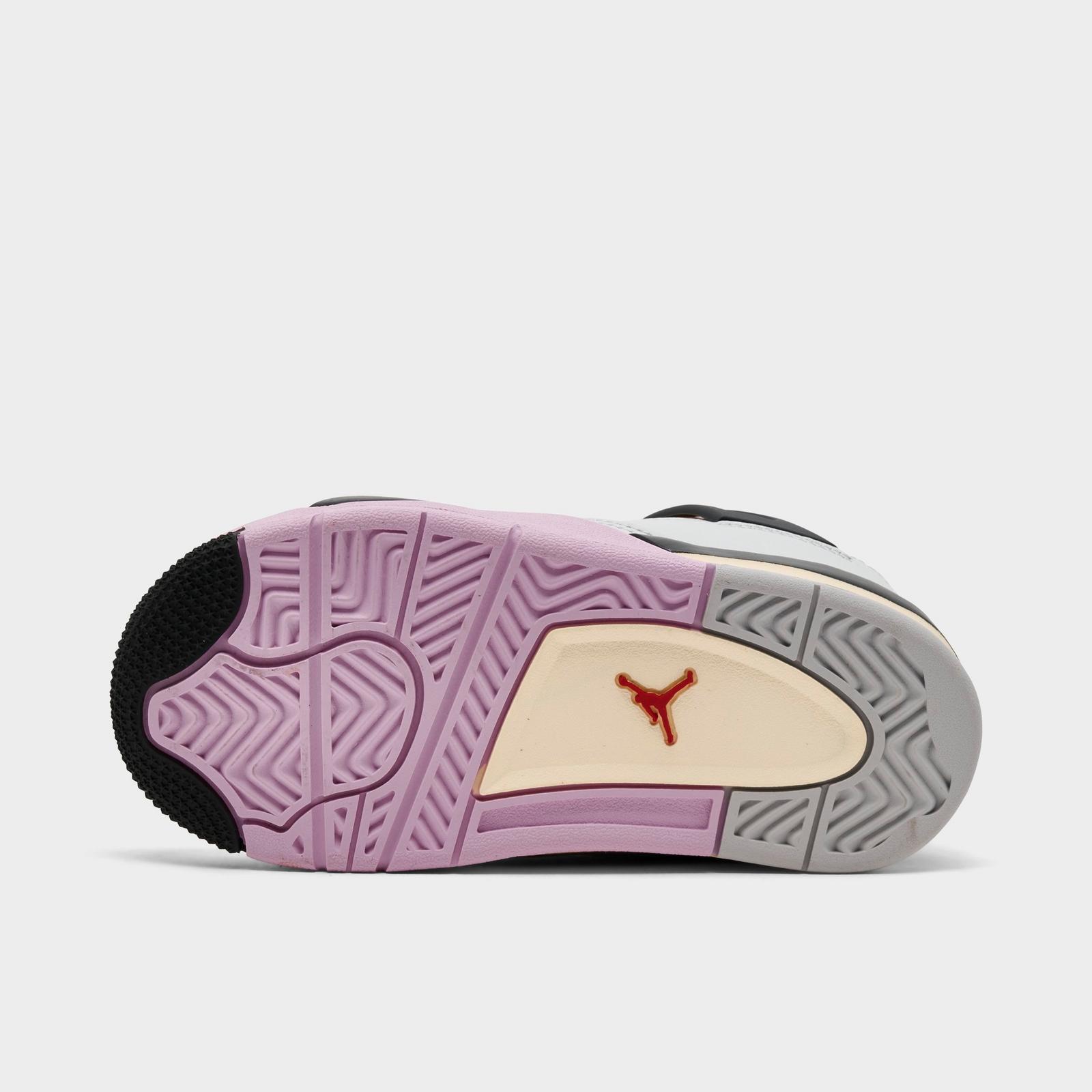 Kids' Toddler Air Jordan Retro 4 Basketball Shoes - Off White/Anthracite/Fire Pink - view 6