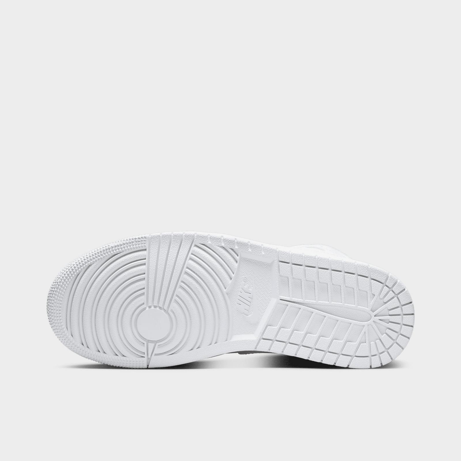 Women's Air Jordan Retro 1 Mid Casual Shoes - White/White/White - view 6